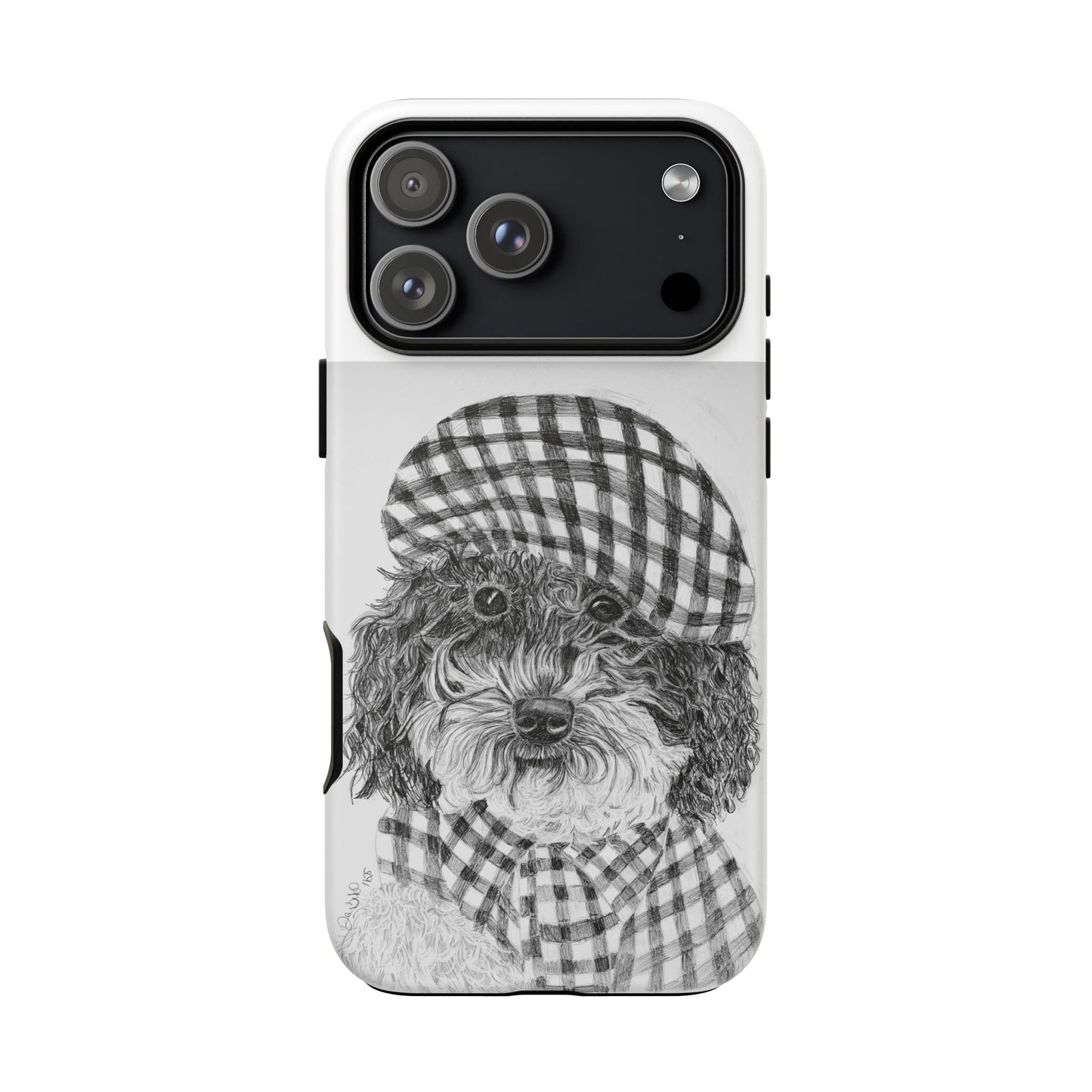 Cute Dog Phone Case — Flannel Elmer  in Plaid Hat