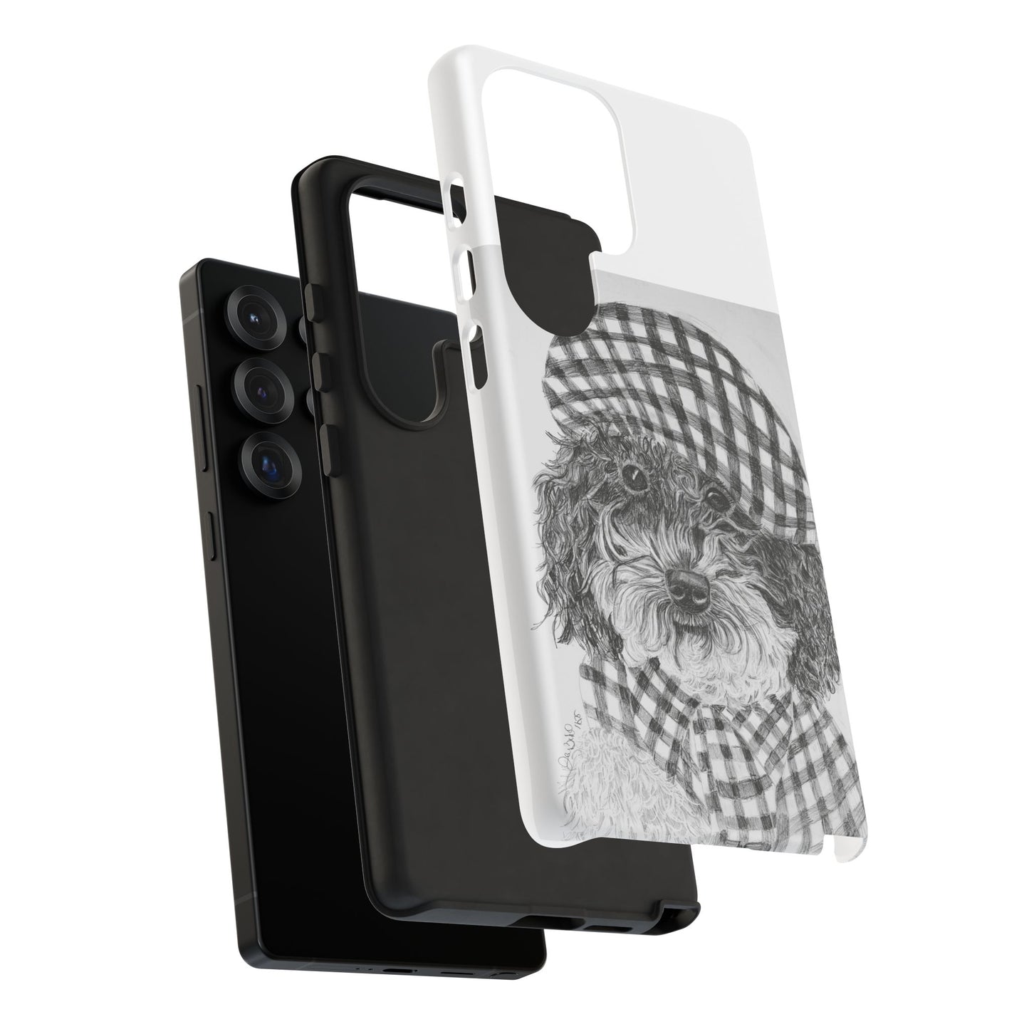 Cute Dog Phone Case — Flannel Elmer  in Plaid Hat