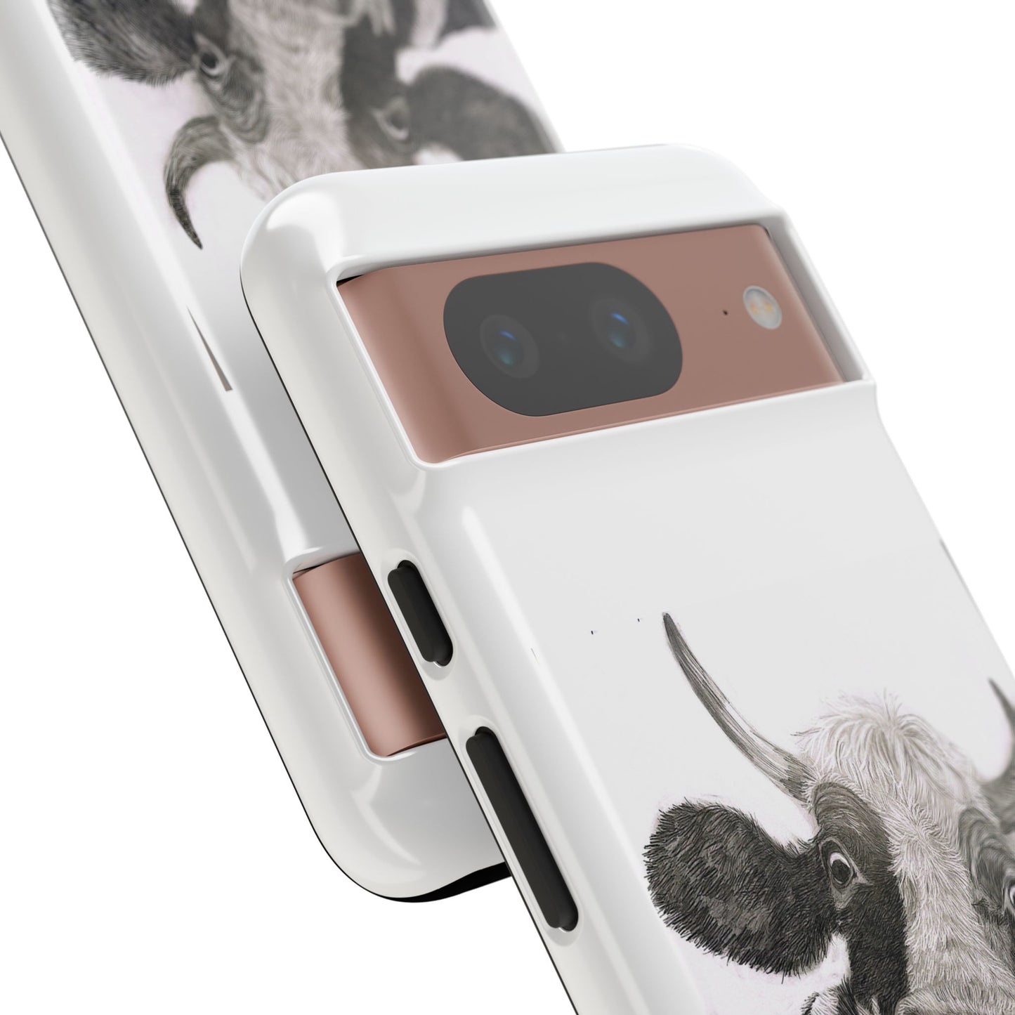 Cow Sketch Tough Phone Case — Protective iPhone Cover with Whimsical Cow Illustration