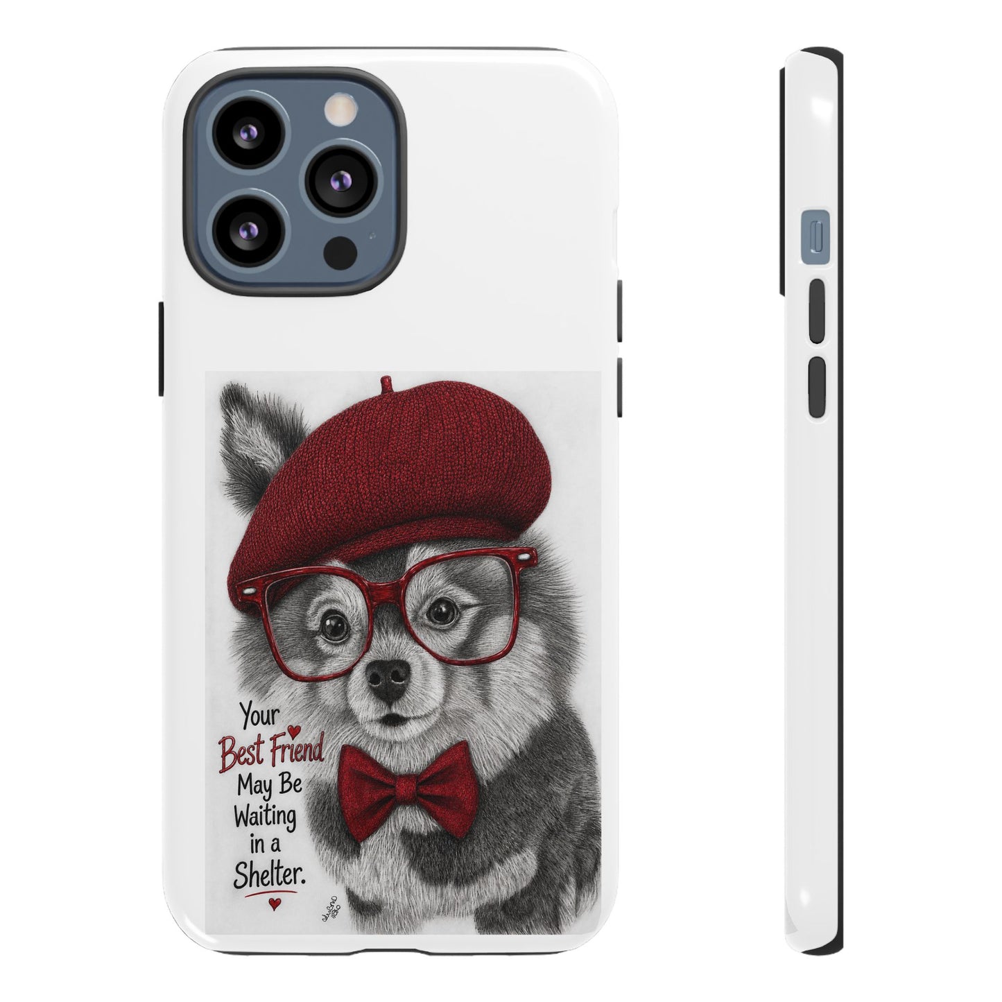 Rescue Pup Art Phone Case – "Your Best Friend May Be Waiting in a Shelter"