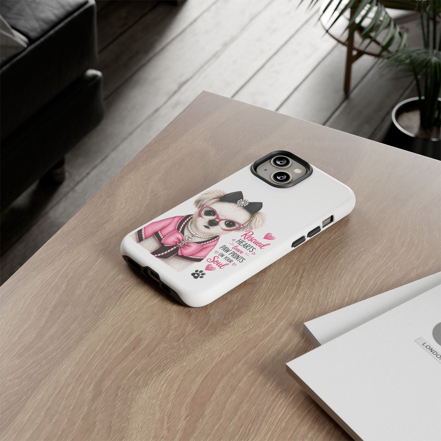 Rescued Hearts Paw Prints Phone Case