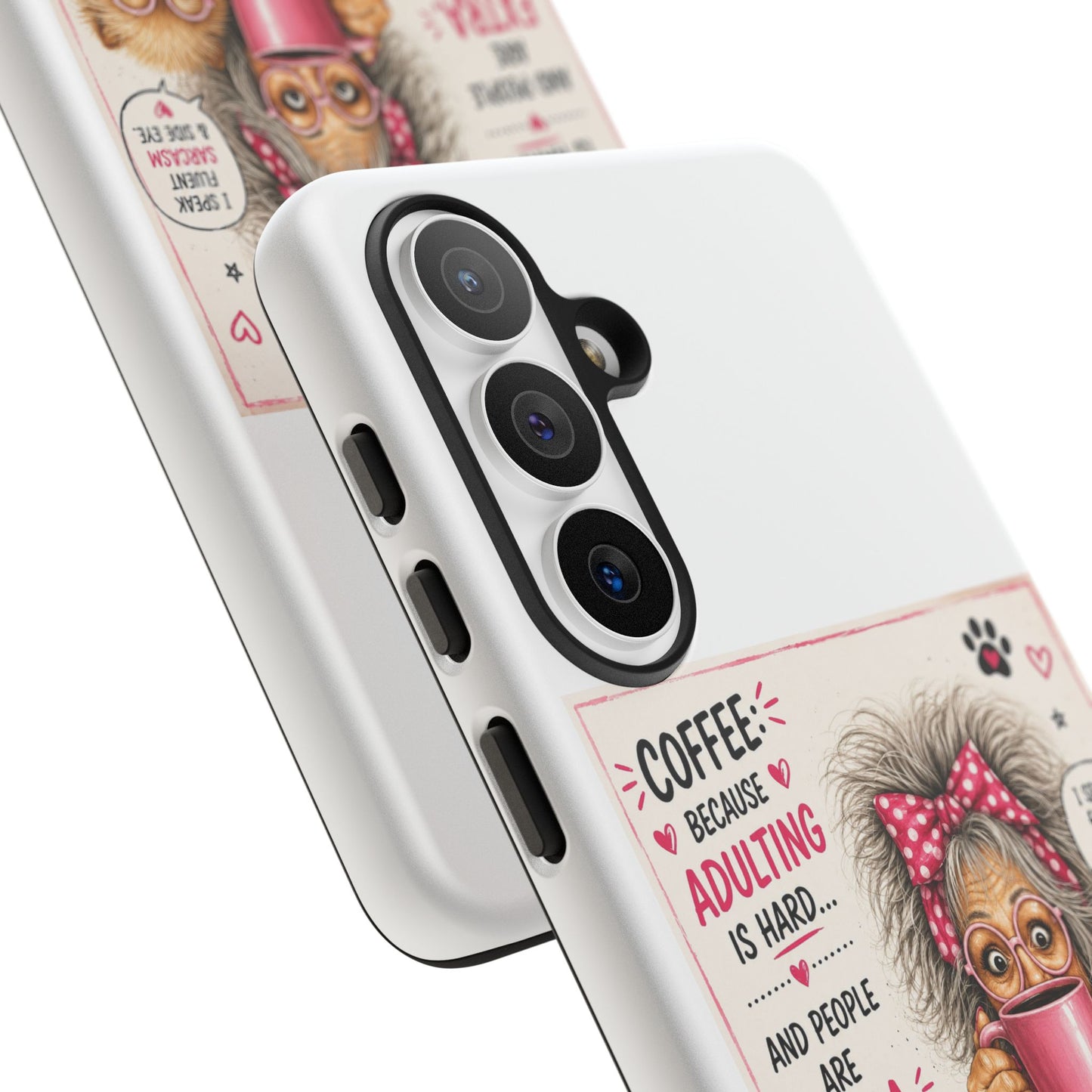 Perky Pearl and LattePhone Case — Funny "Adulting Is Hard" Cozy Design
