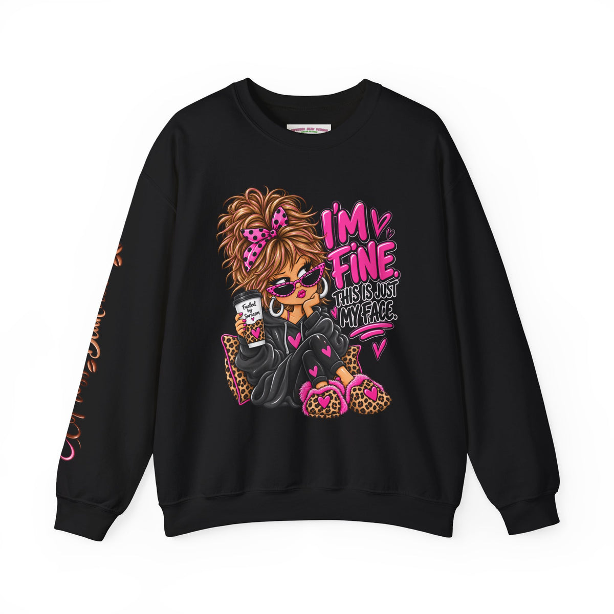 I'm Fine Graphic Sweatshirt — 'This Is Just My Face' Cozy Crewneck