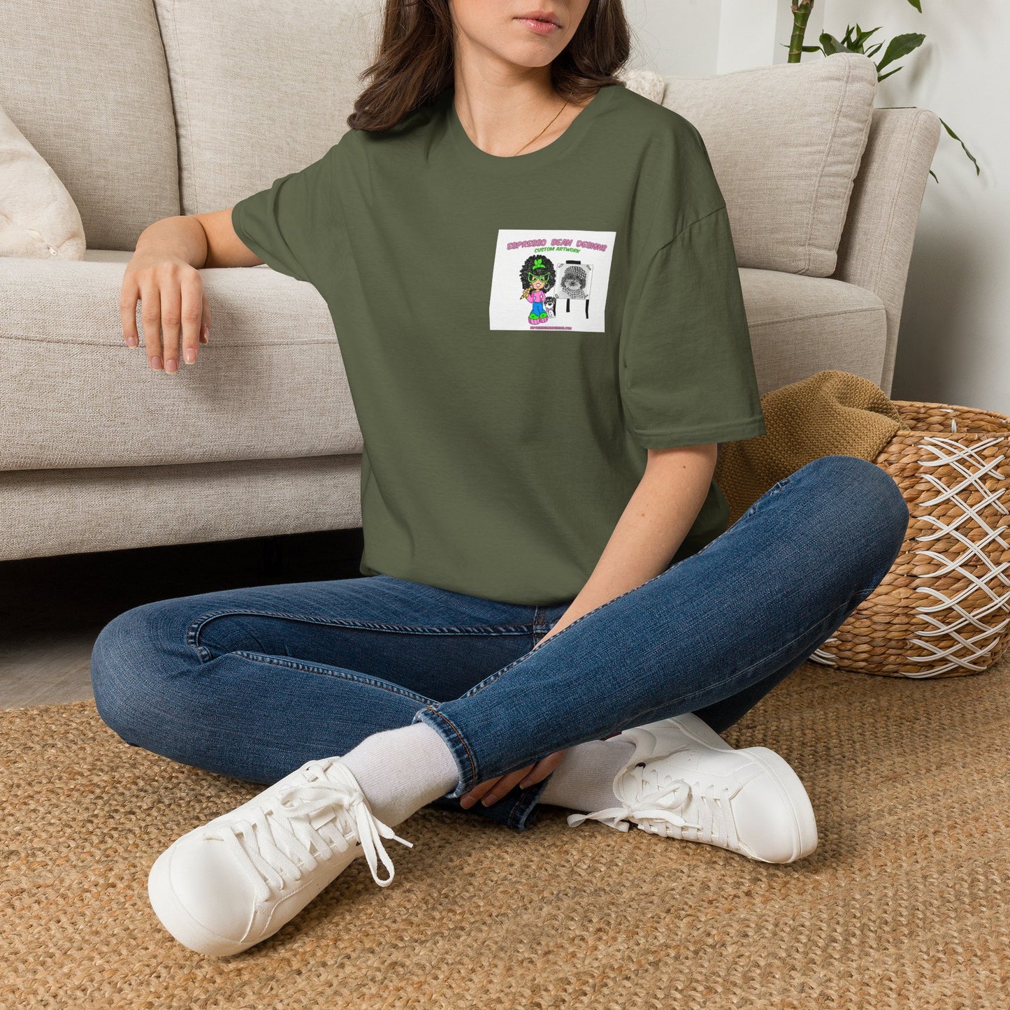T-Shirt — Perky Pearl and Latte. I try not to bite