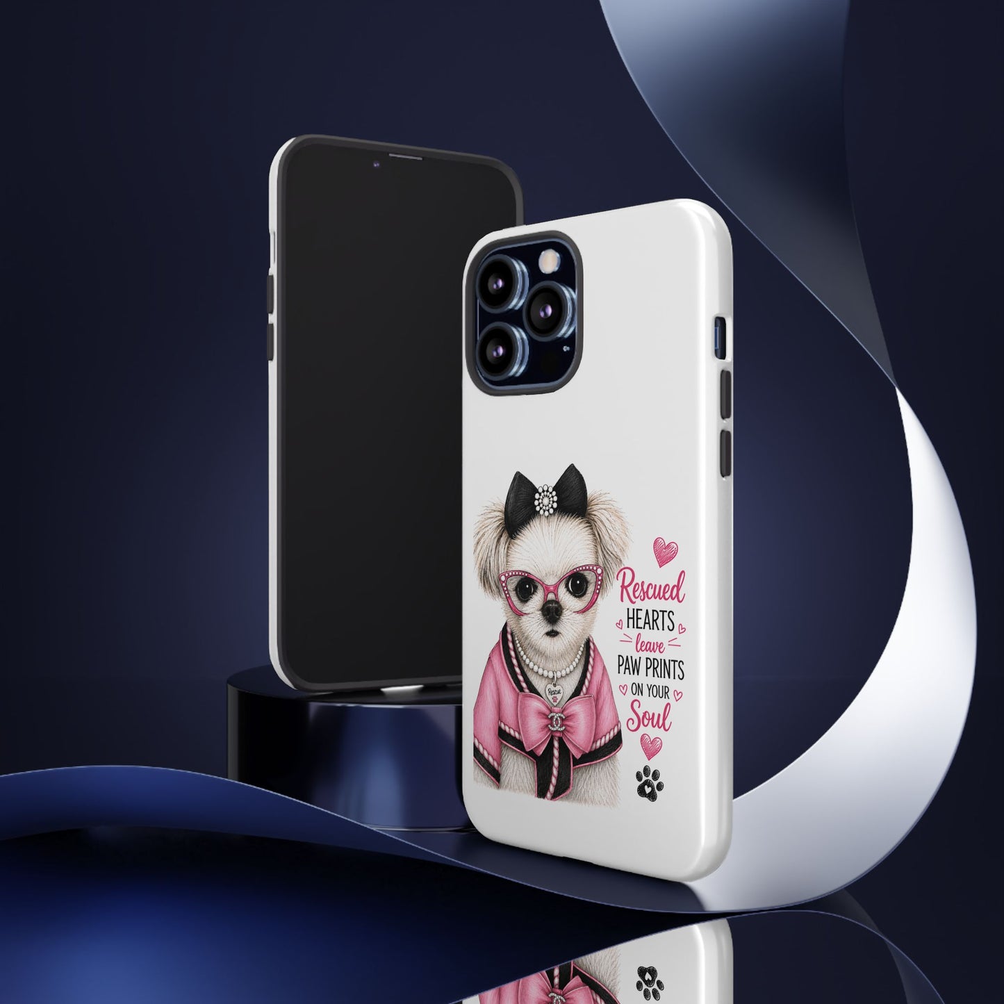 Rescued Hearts Paw Prints Phone Case
