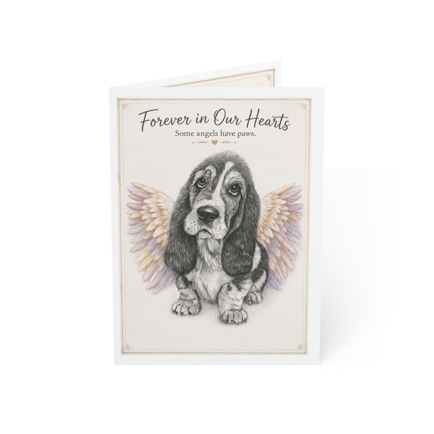 Pet Sympathy Greeting Card – “Forever in Our Hearts” Memorial Dog Card (Single or Multi-Pack)