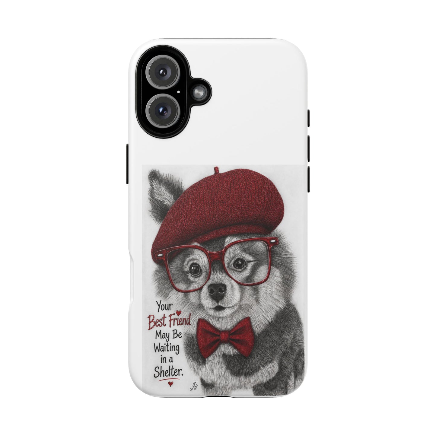 Rescue Pup Art Phone Case – "Your Best Friend May Be Waiting in a Shelter"