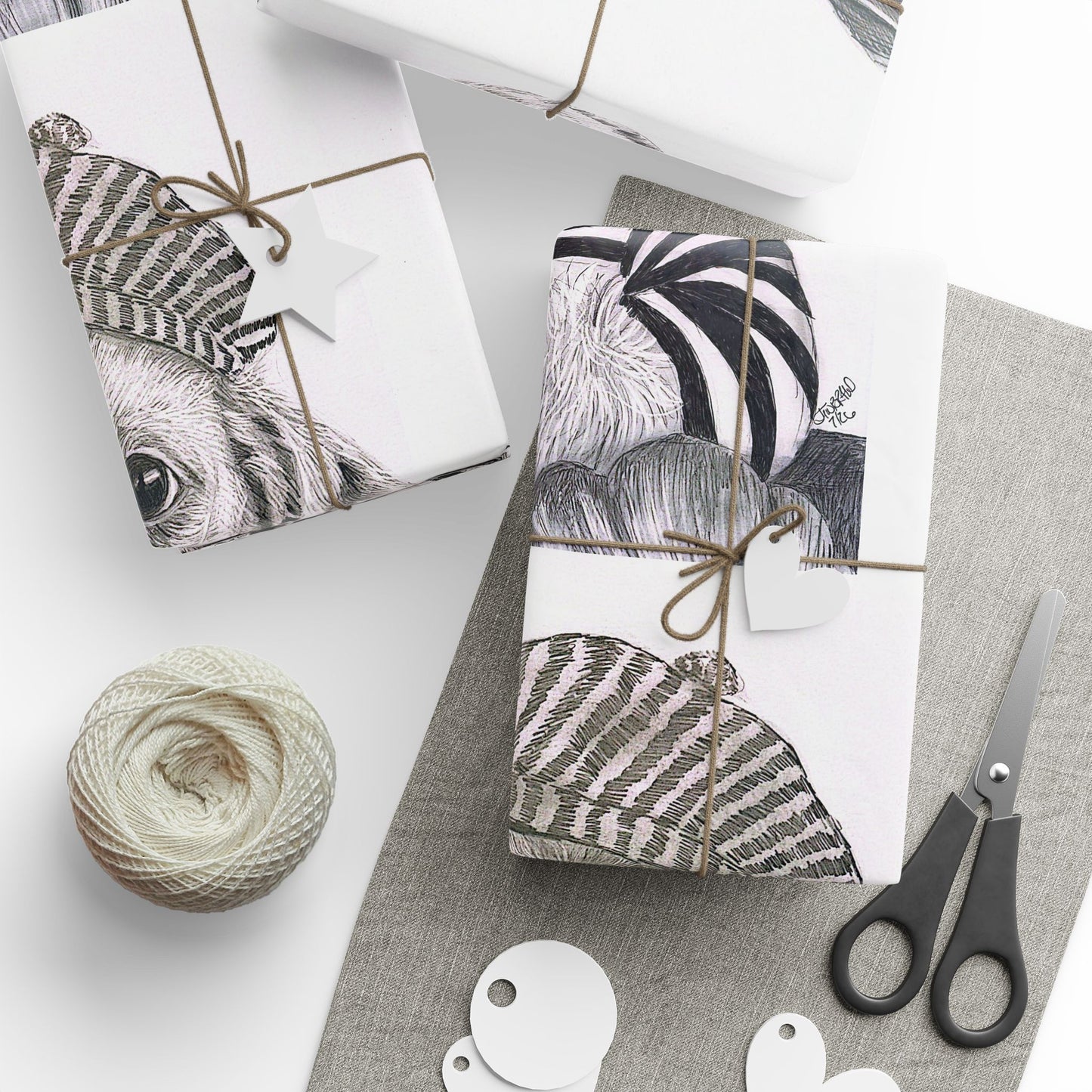 Sophia’s Gracie Wrapping paper Wrapping Paper — Black & White Pet Gift Wrap Roll