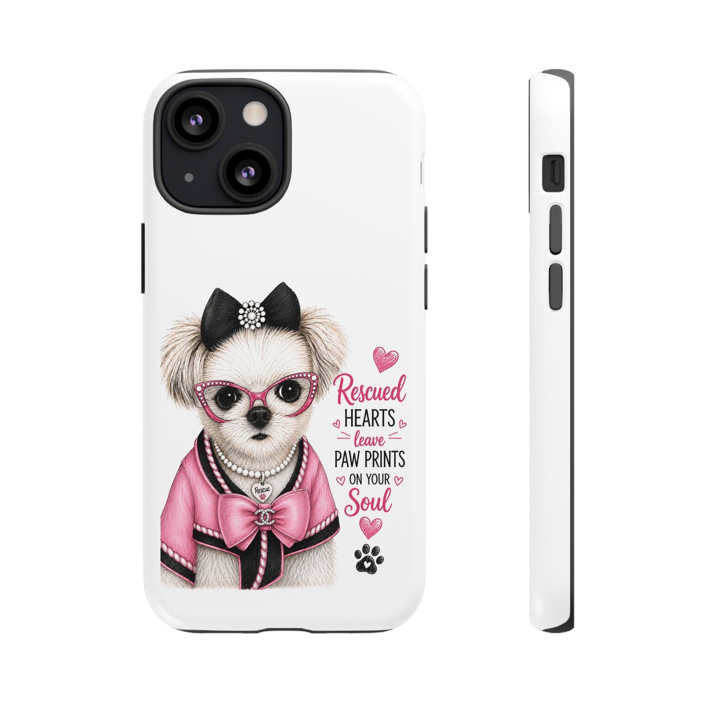 Rescued Hearts Paw Prints Phone Case