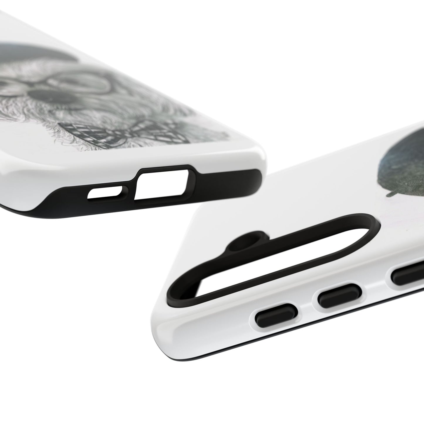Dog Portrait Phone Case — Dexter with Beret, Glasses & Bow Tie