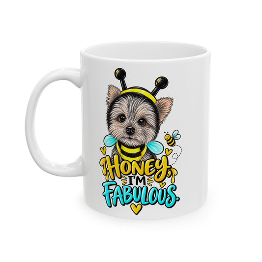 Cute Dog bumblebee Coffee Cup, Gift for Yorkie Lovers (11oz & 15oz)