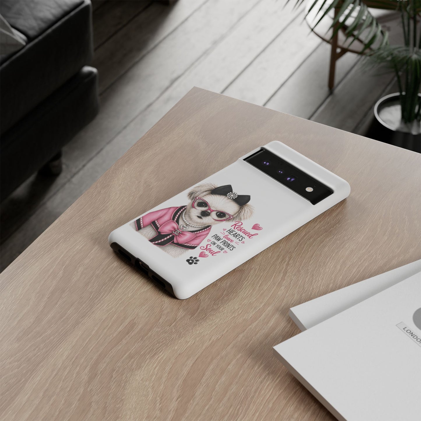 Rescued Hearts Paw Prints Phone Case