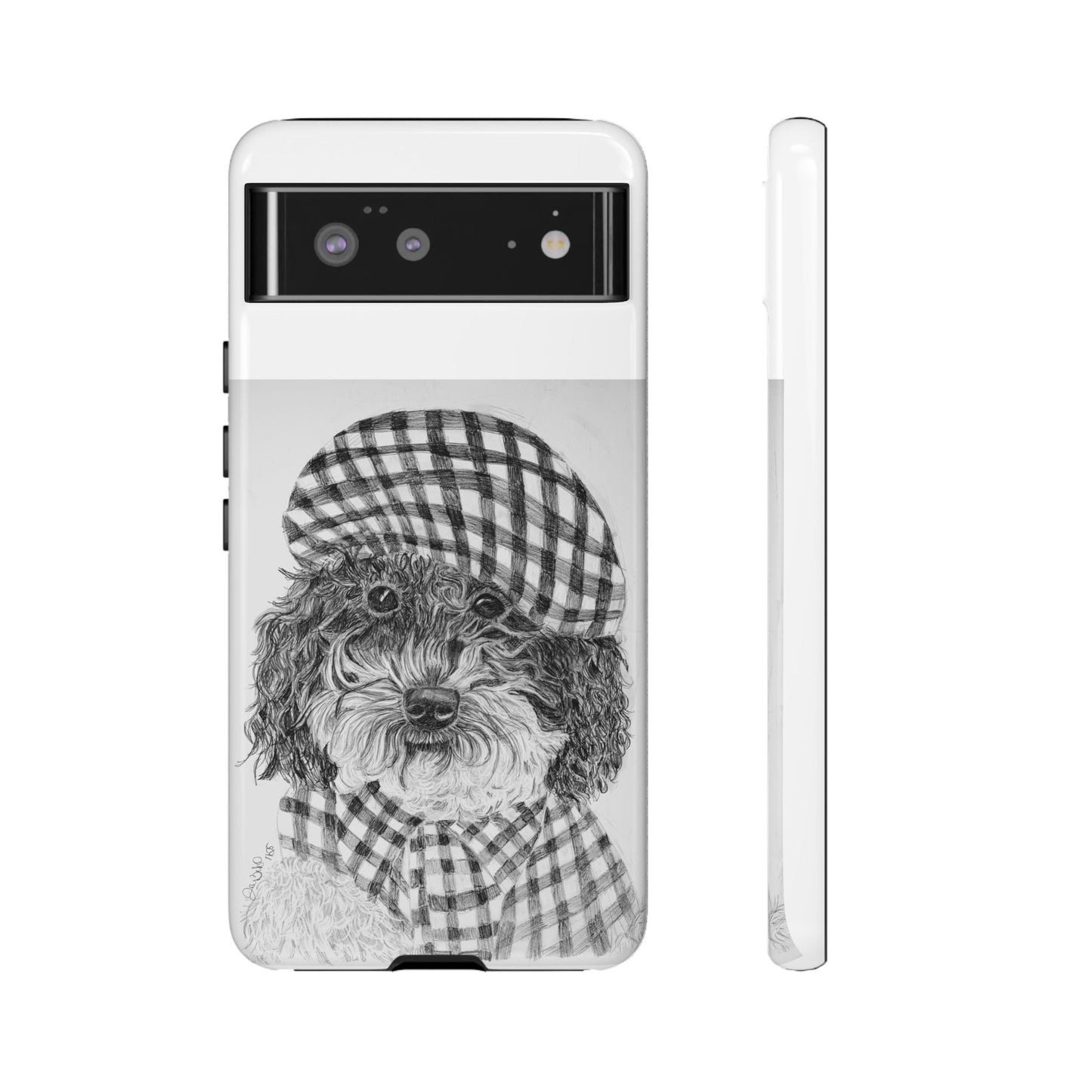 Cute Dog Phone Case — Flannel Elmer  in Plaid Hat