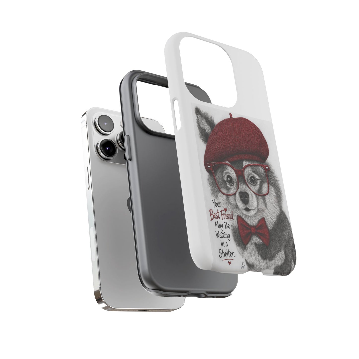 Rescue Pup Art Phone Case – "Your Best Friend May Be Waiting in a Shelter"