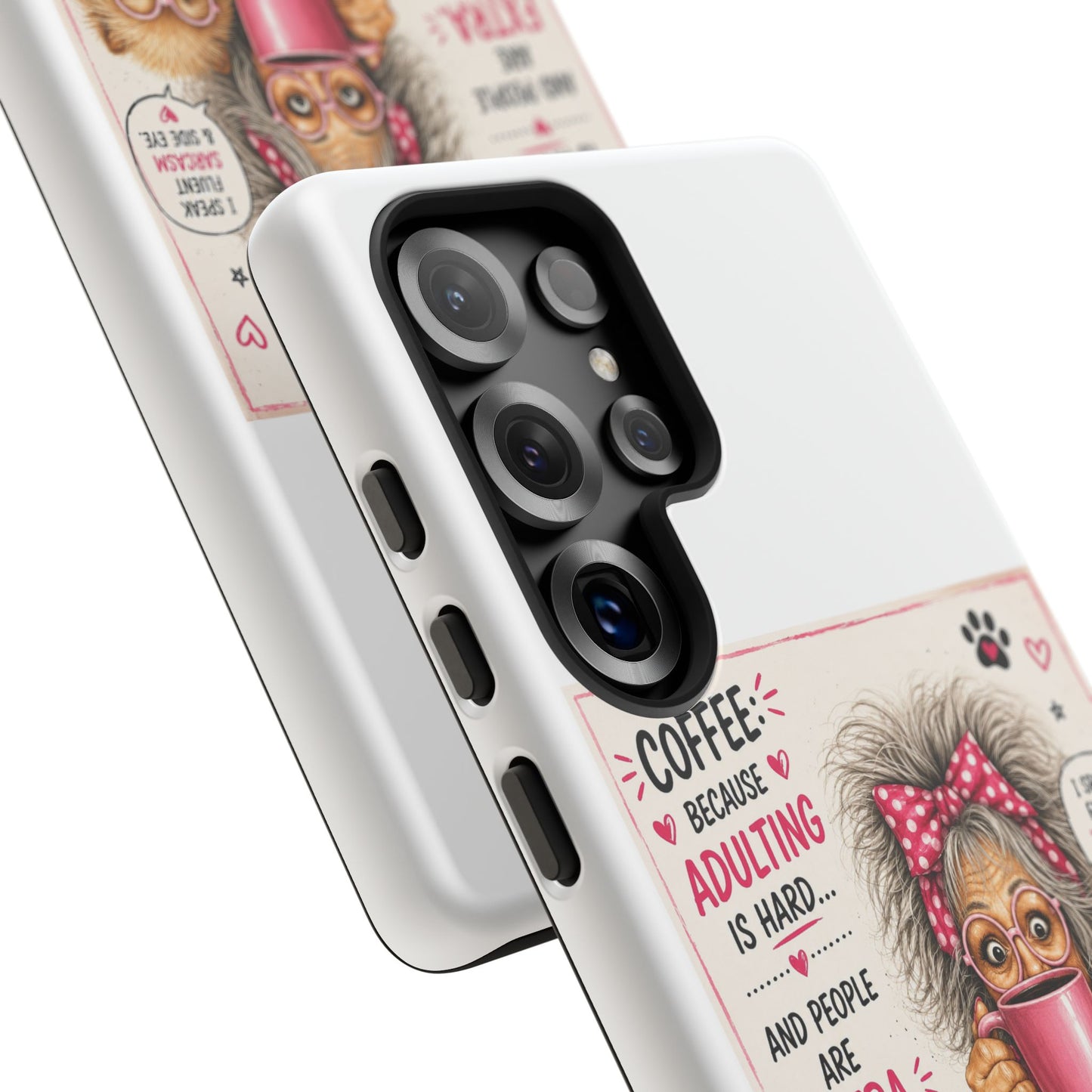Perky Pearl and LattePhone Case — Funny "Adulting Is Hard" Cozy Design
