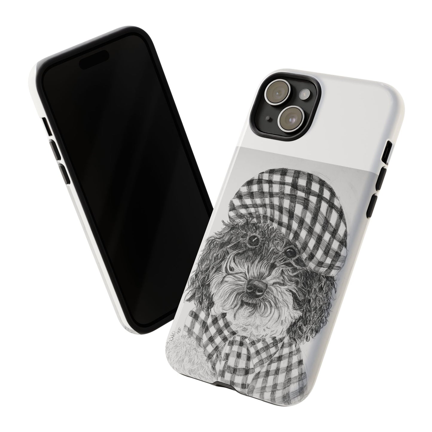 Cute Dog Phone Case — Flannel Elmer  in Plaid Hat