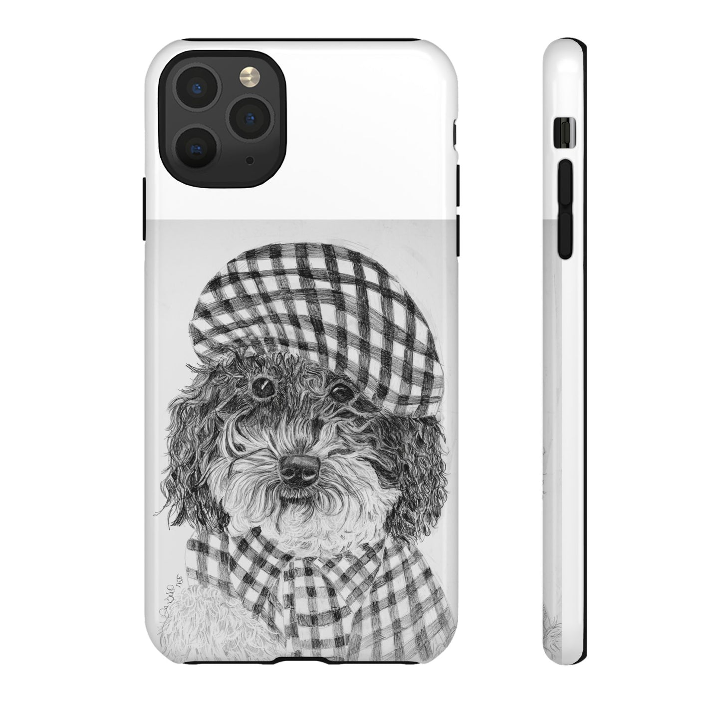 Cute Dog Phone Case — Flannel Elmer  in Plaid Hat