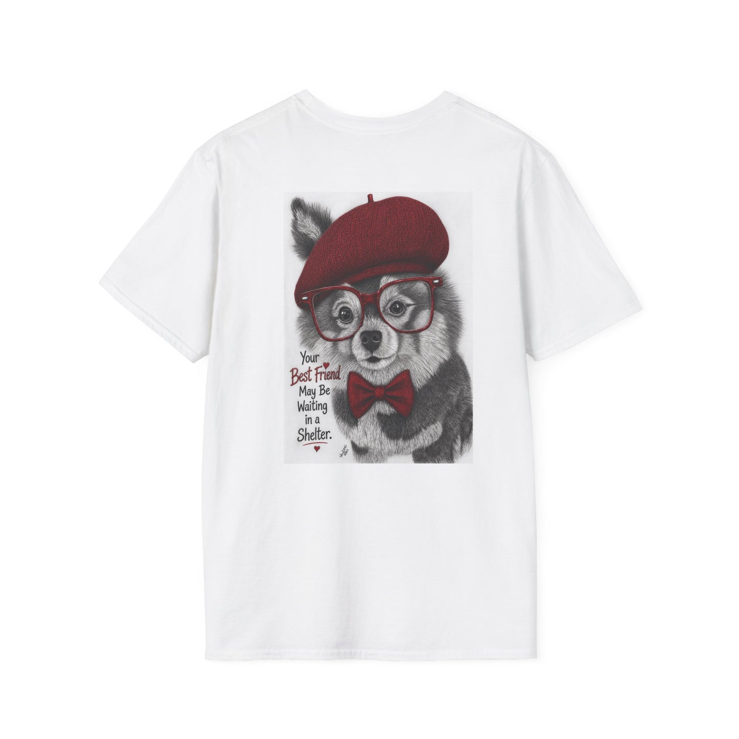 Lobo a real rescued dog.  Best friend at the shelter t-shirt