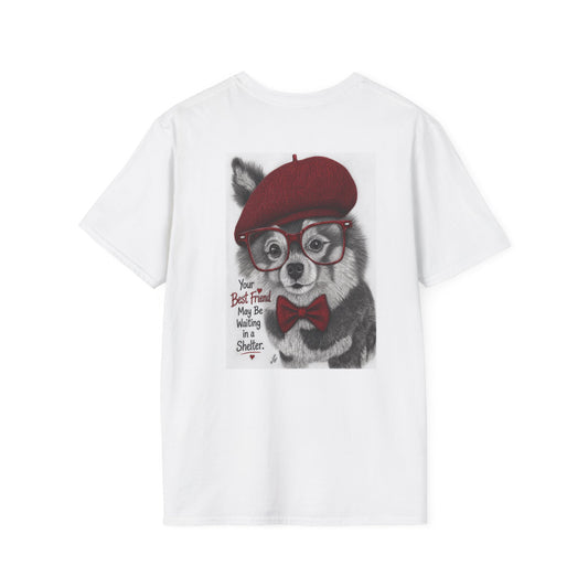 Lobo a real rescued dog.  Best friend at the shelter t-shirt