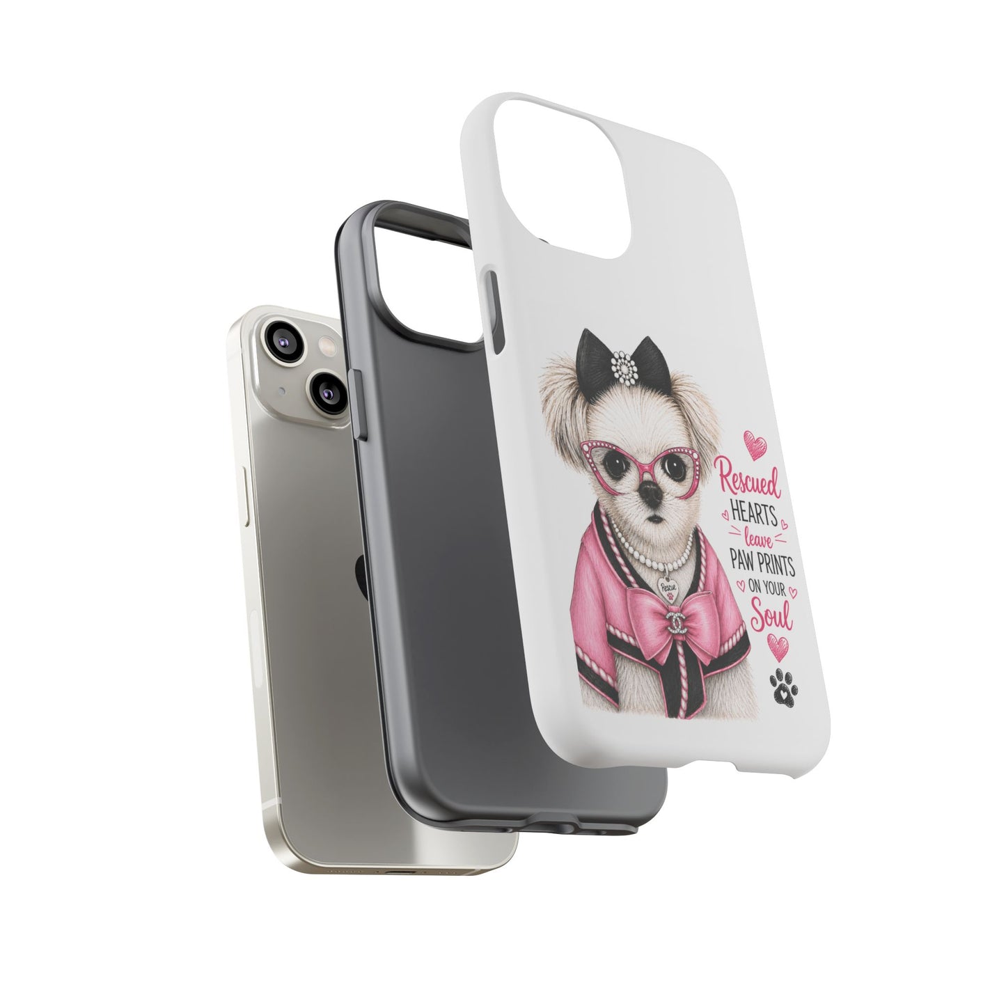 Rescued Hearts Paw Prints Phone Case