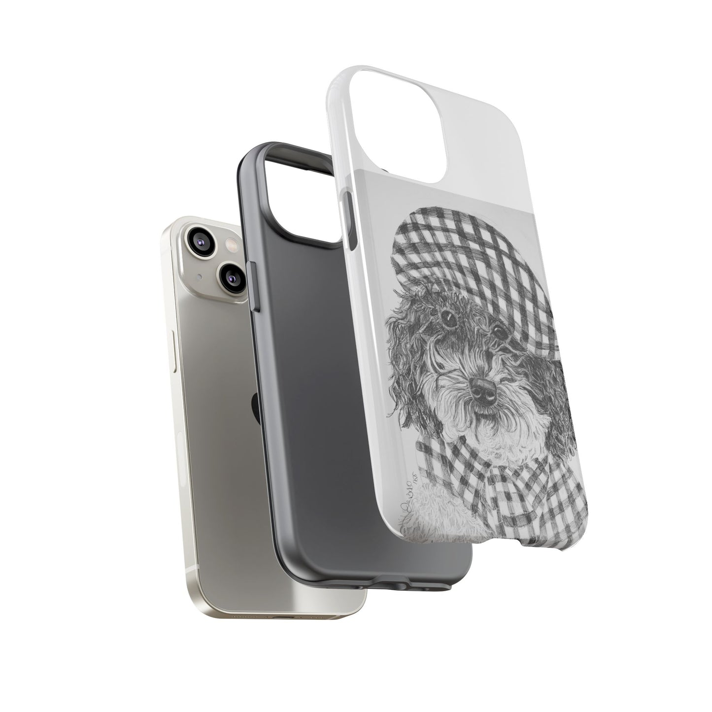 Cute Dog Phone Case — Flannel Elmer  in Plaid Hat