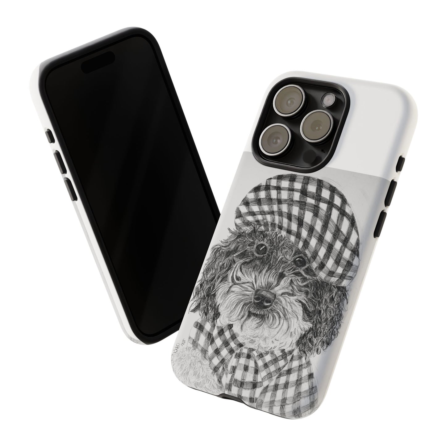 Cute Dog Phone Case — Flannel Elmer  in Plaid Hat