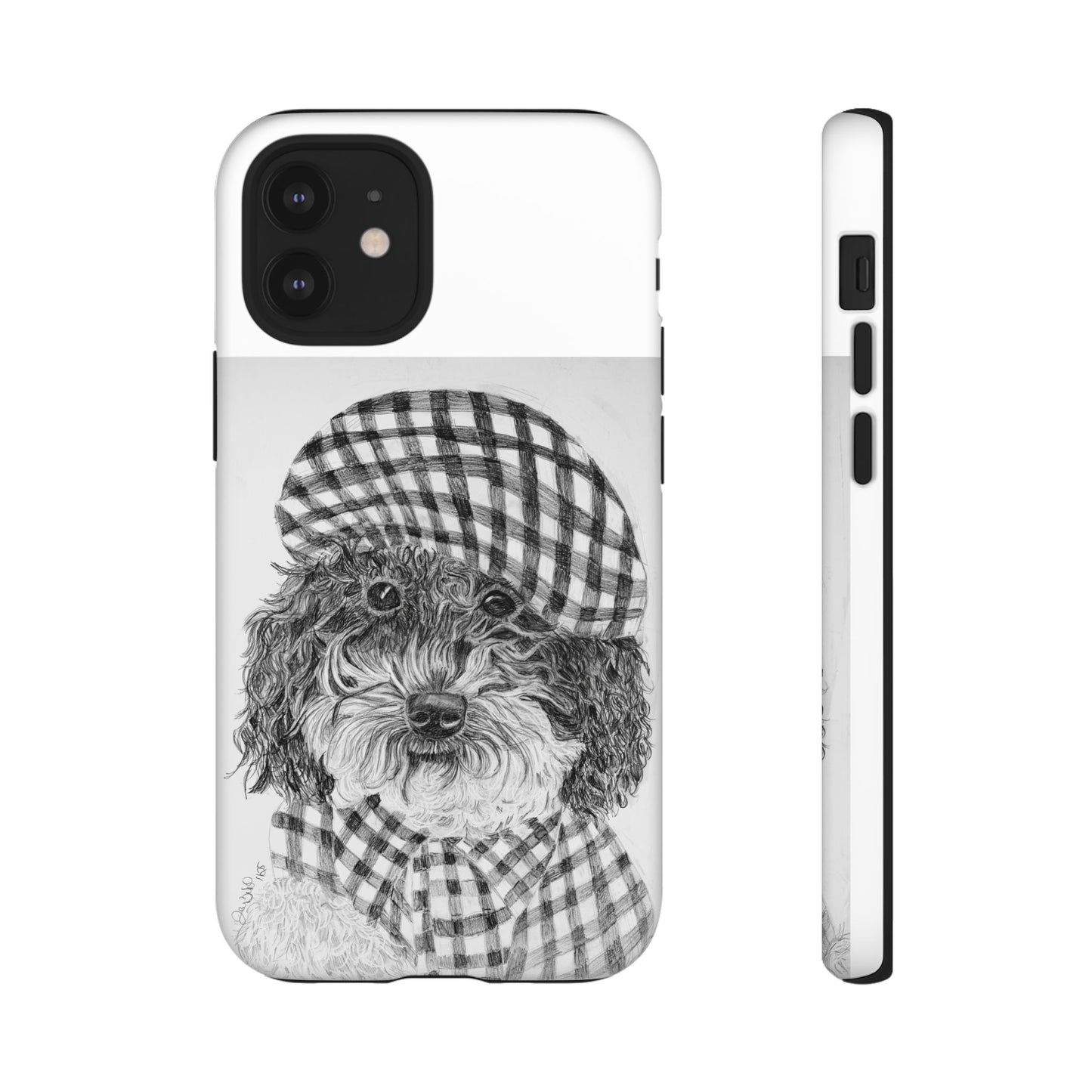 Cute Dog Phone Case — Flannel Elmer  in Plaid Hat