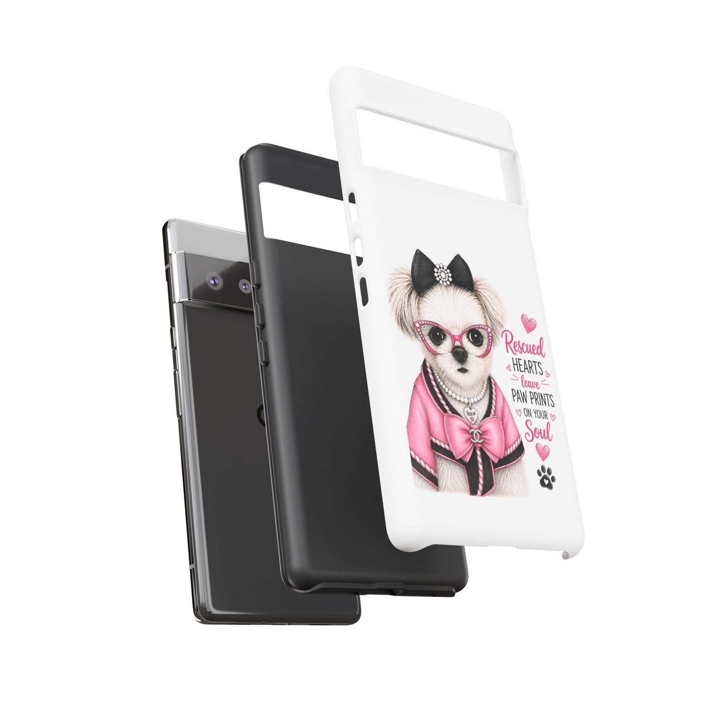 Rescued Hearts Paw Prints Phone Case