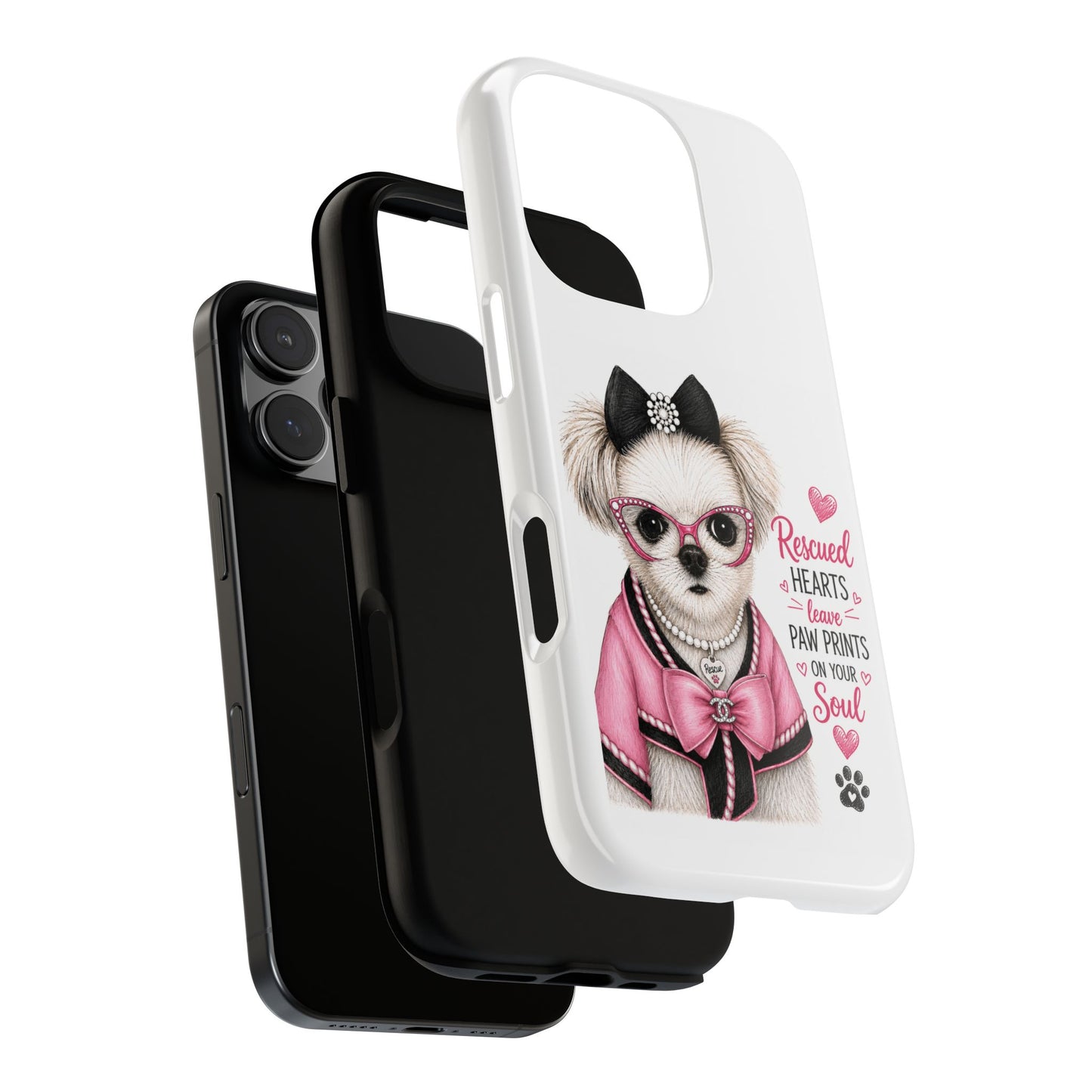 Rescued Hearts Paw Prints Phone Case