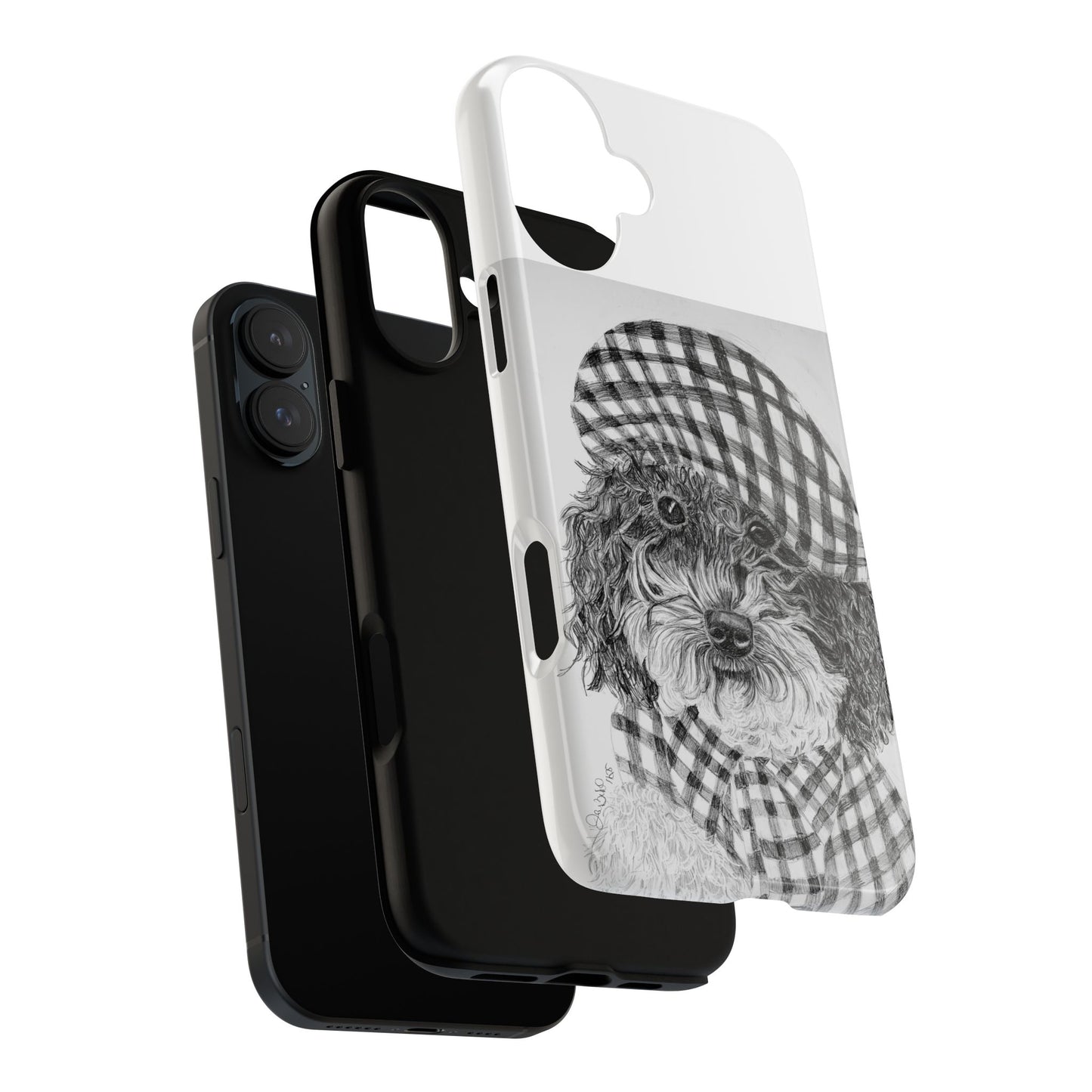 Cute Dog Phone Case — Flannel Elmer  in Plaid Hat