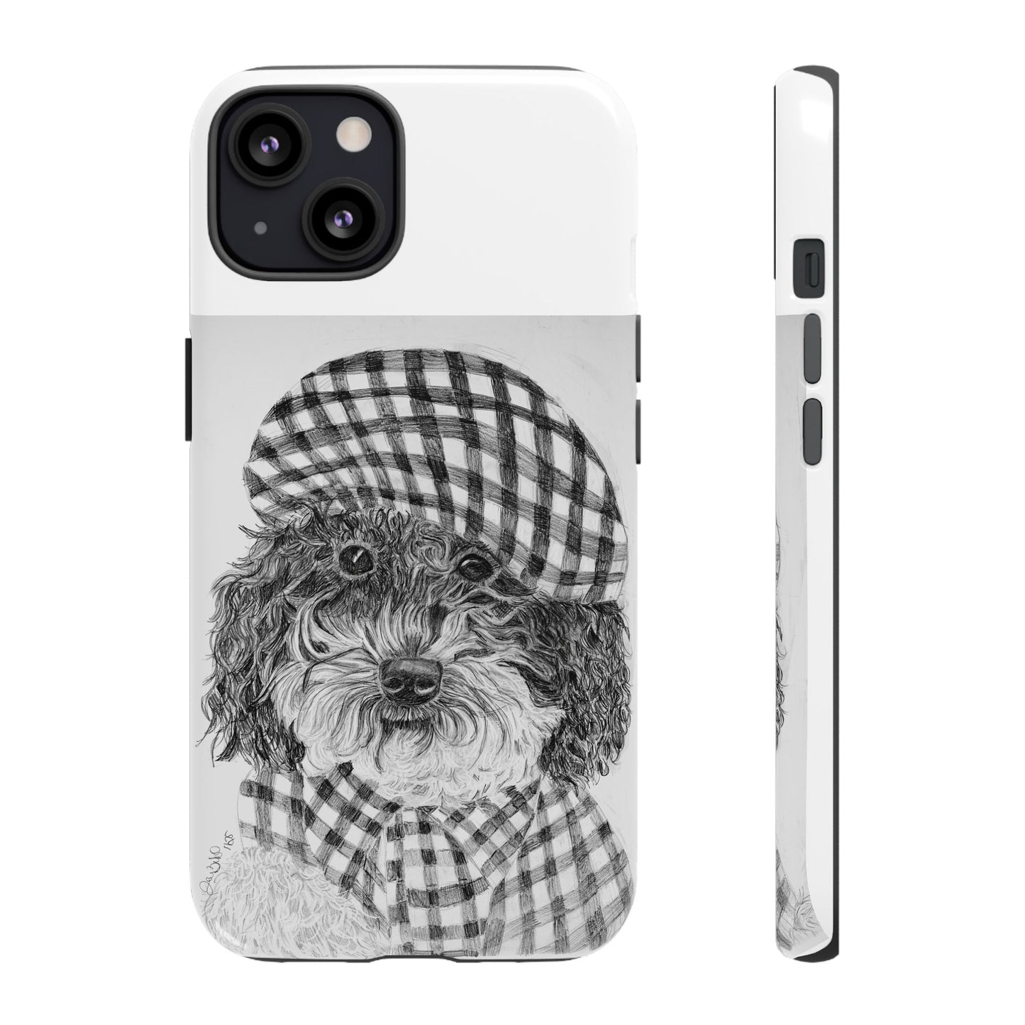 Cute Dog Phone Case — Flannel Elmer  in Plaid Hat