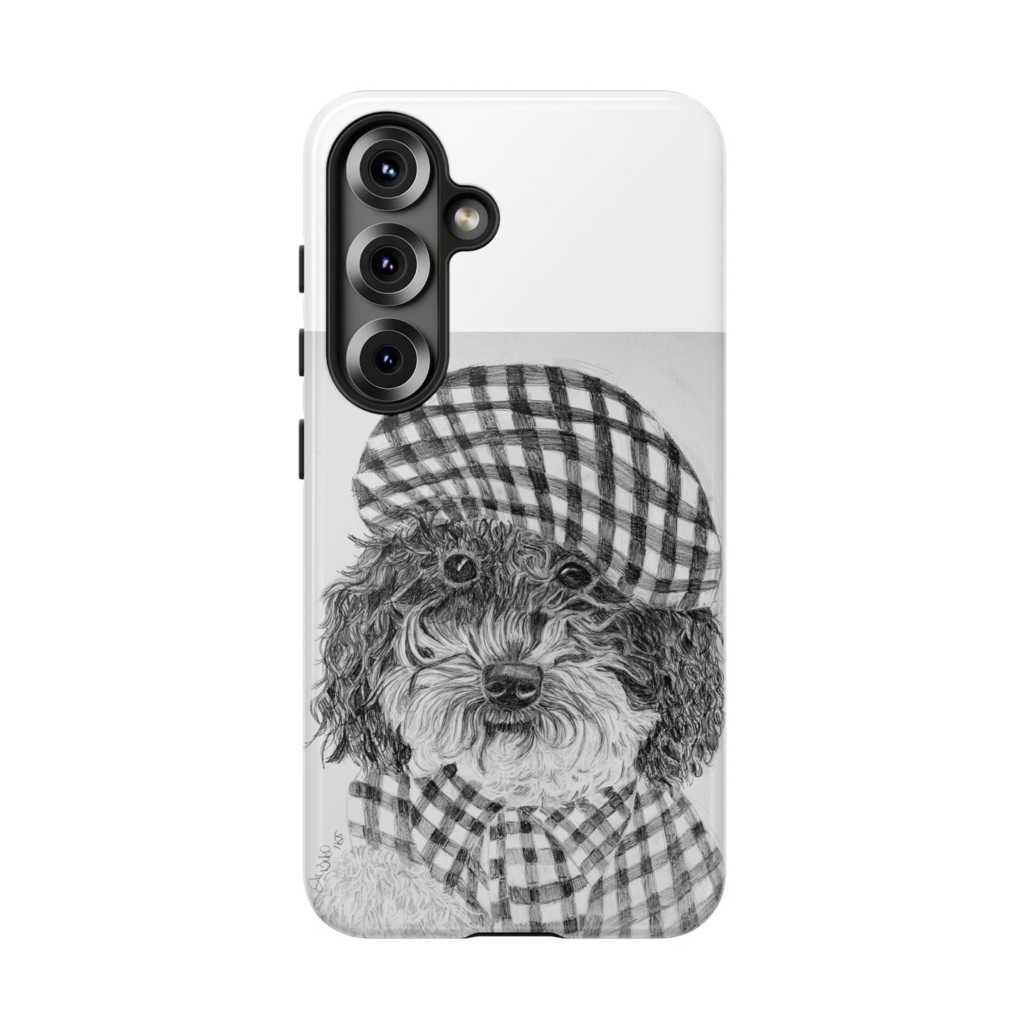 Cute Dog Phone Case — Flannel Elmer  in Plaid Hat