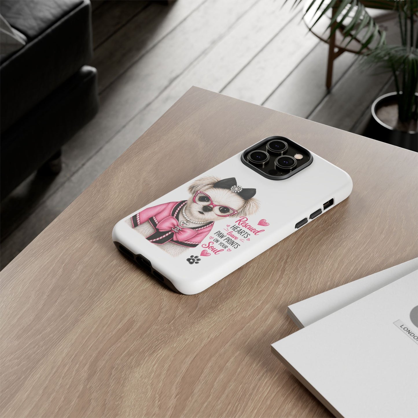 Rescued Hearts Paw Prints Phone Case