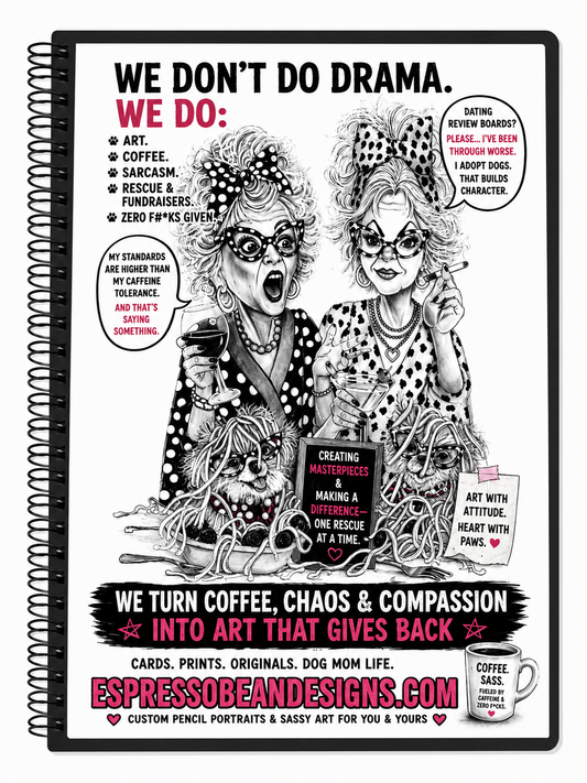 We Don’t Do Drama. We Do Coffee. – 5” × 7” Spiral Notebook