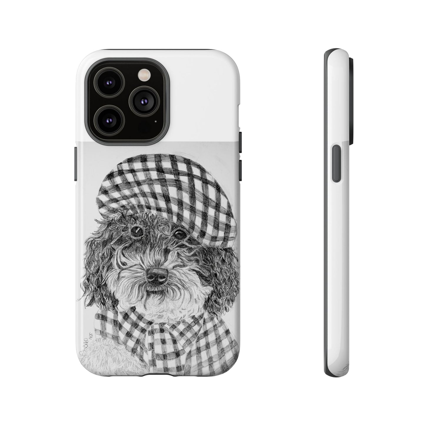 Cute Dog Phone Case — Flannel Elmer  in Plaid Hat