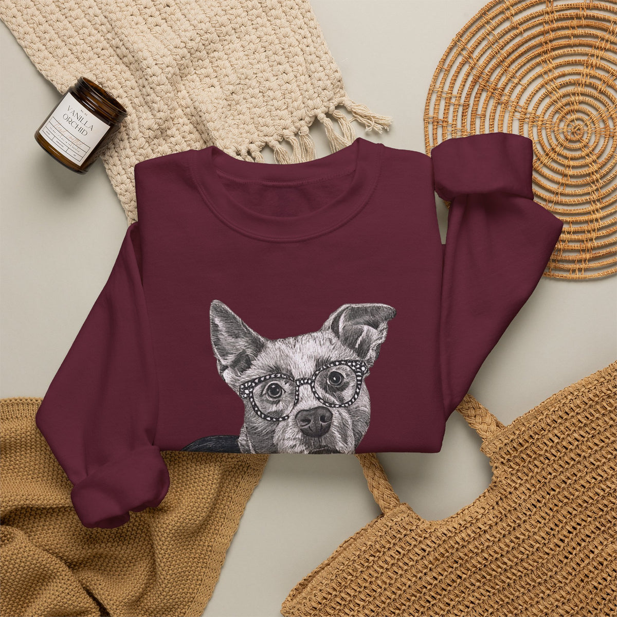 Rescue Dog Crewneck Sweatshirt — "Glenn Powell" Adopt Don’t Shop Design