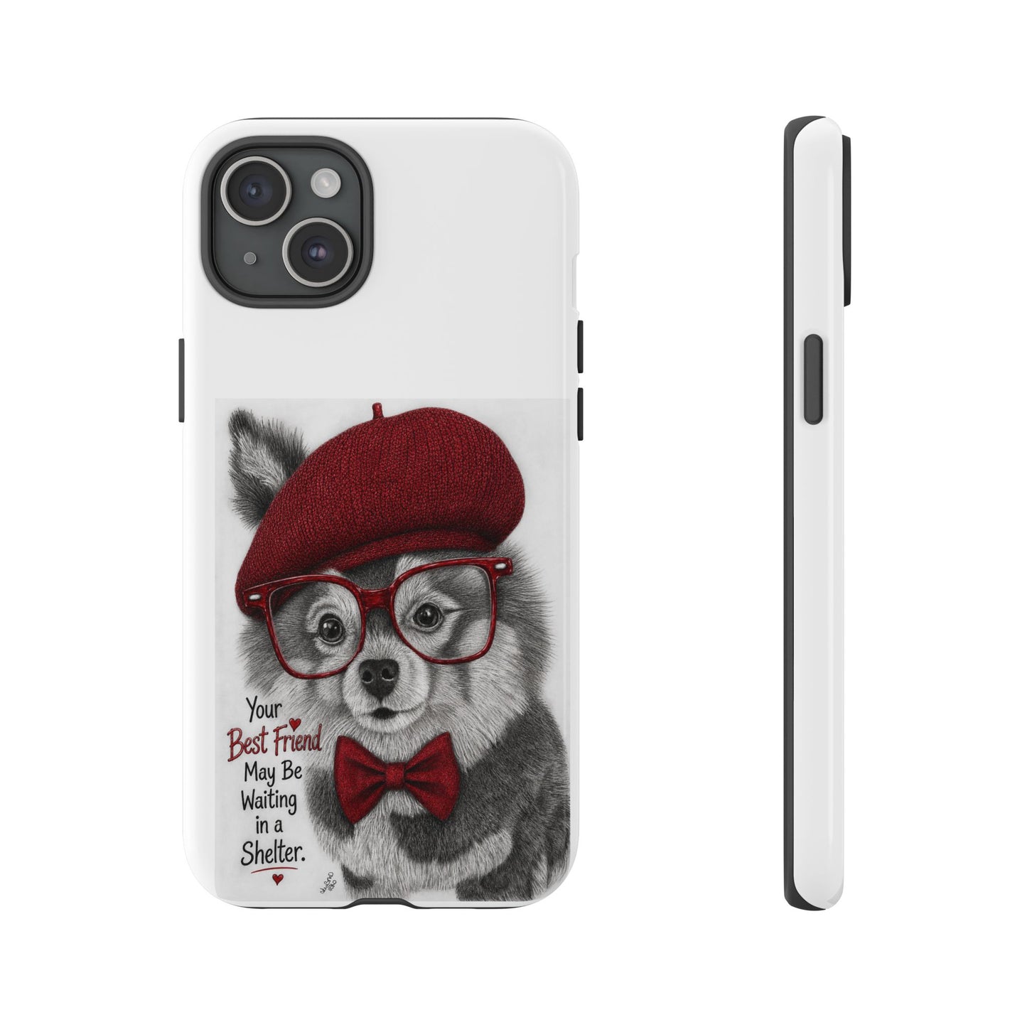 Rescue Pup Art Phone Case – "Your Best Friend May Be Waiting in a Shelter"