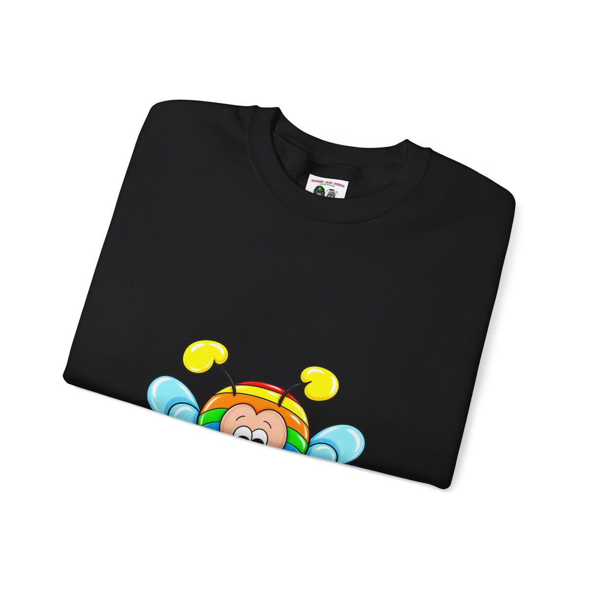 Tired Love bug  Crewneck Sweatshirt — Colorful Rainbow Cute Graphic