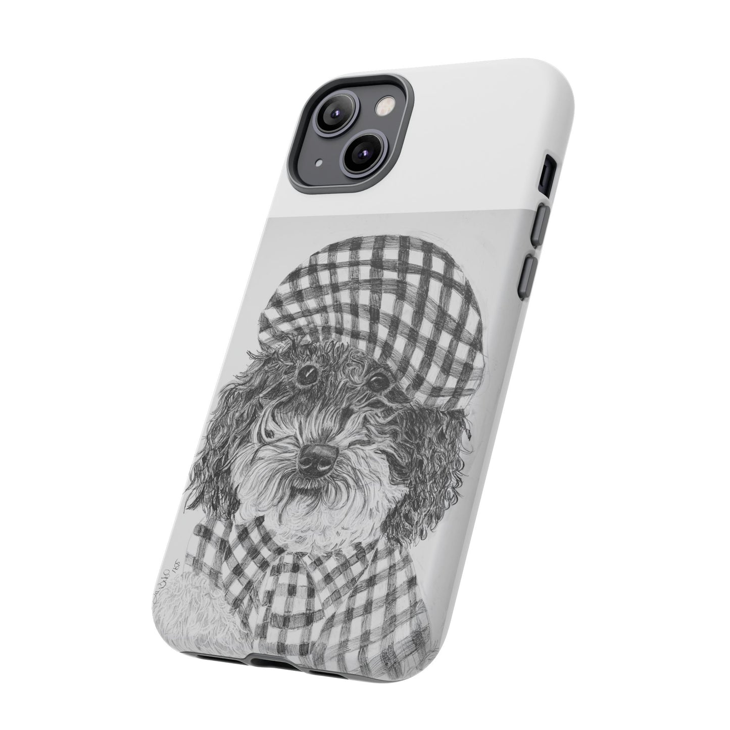 Cute Dog Phone Case — Flannel Elmer  in Plaid Hat