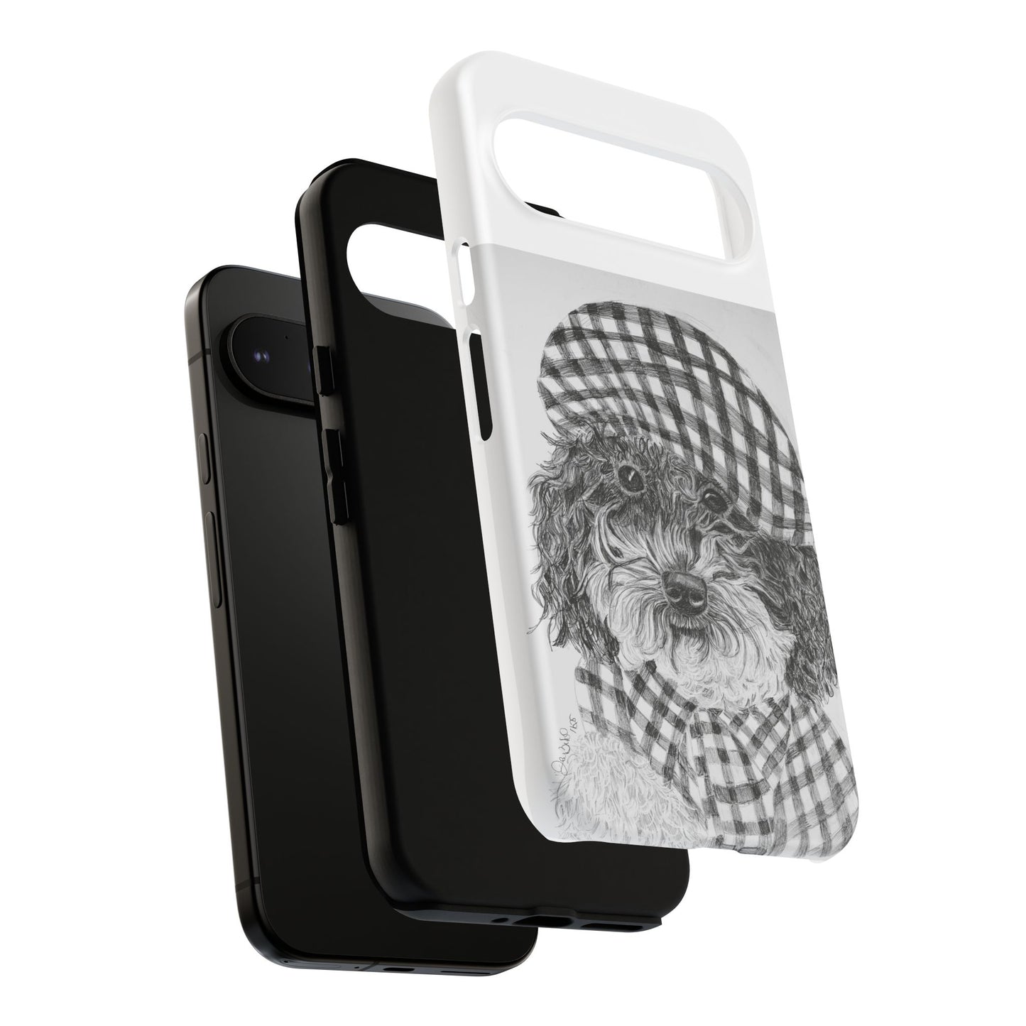 Cute Dog Phone Case — Flannel Elmer  in Plaid Hat