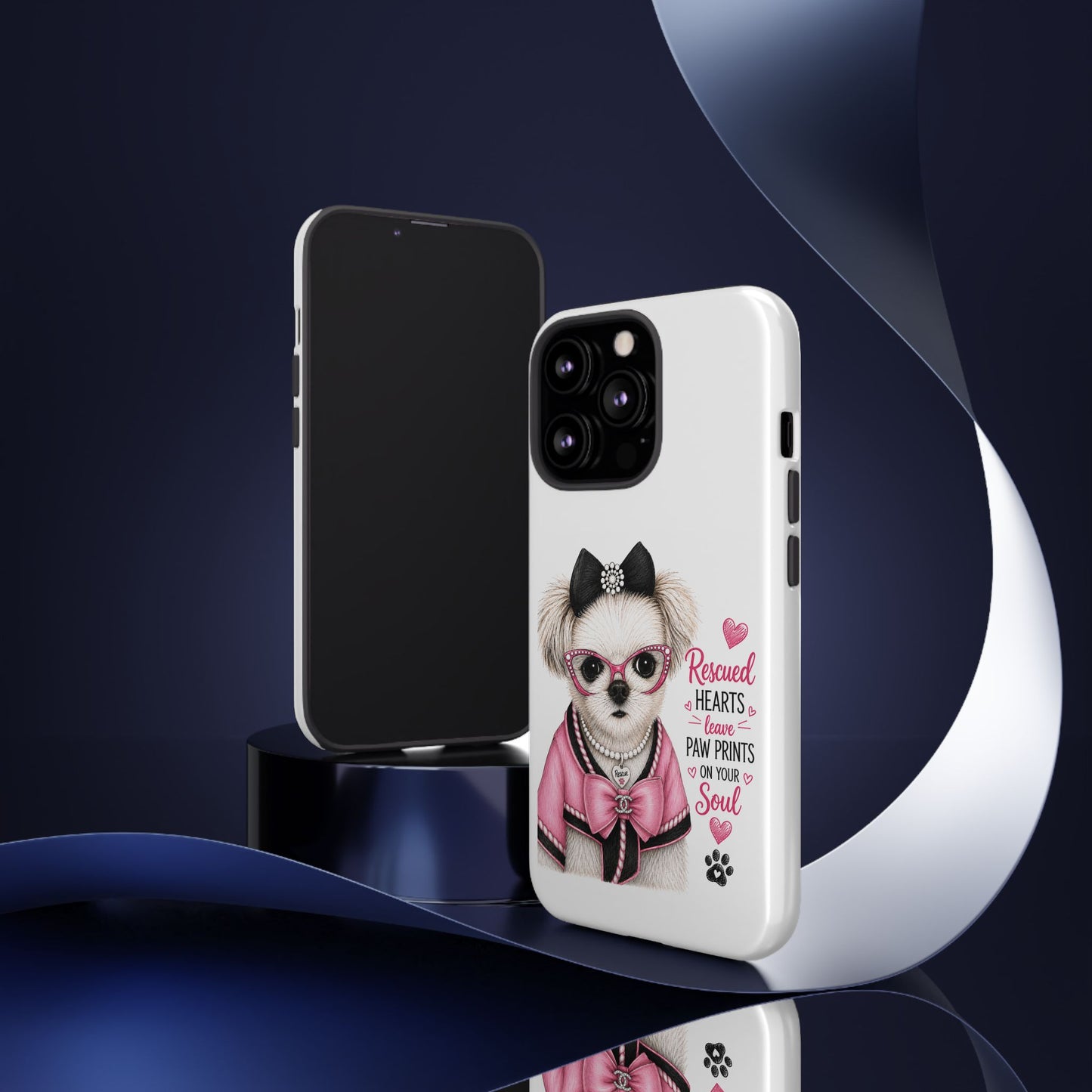 Rescued Hearts Paw Prints Phone Case
