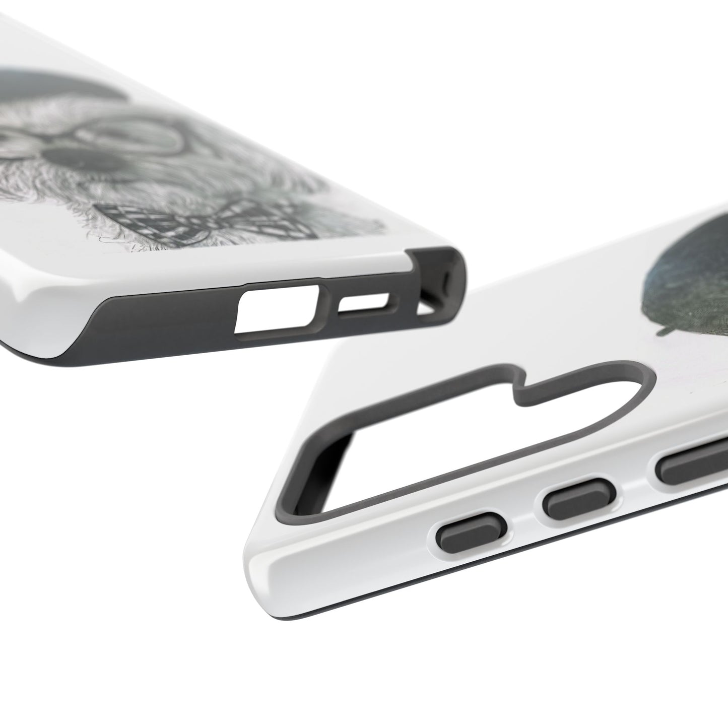 Dog Portrait Phone Case — Dexter with Beret, Glasses & Bow Tie