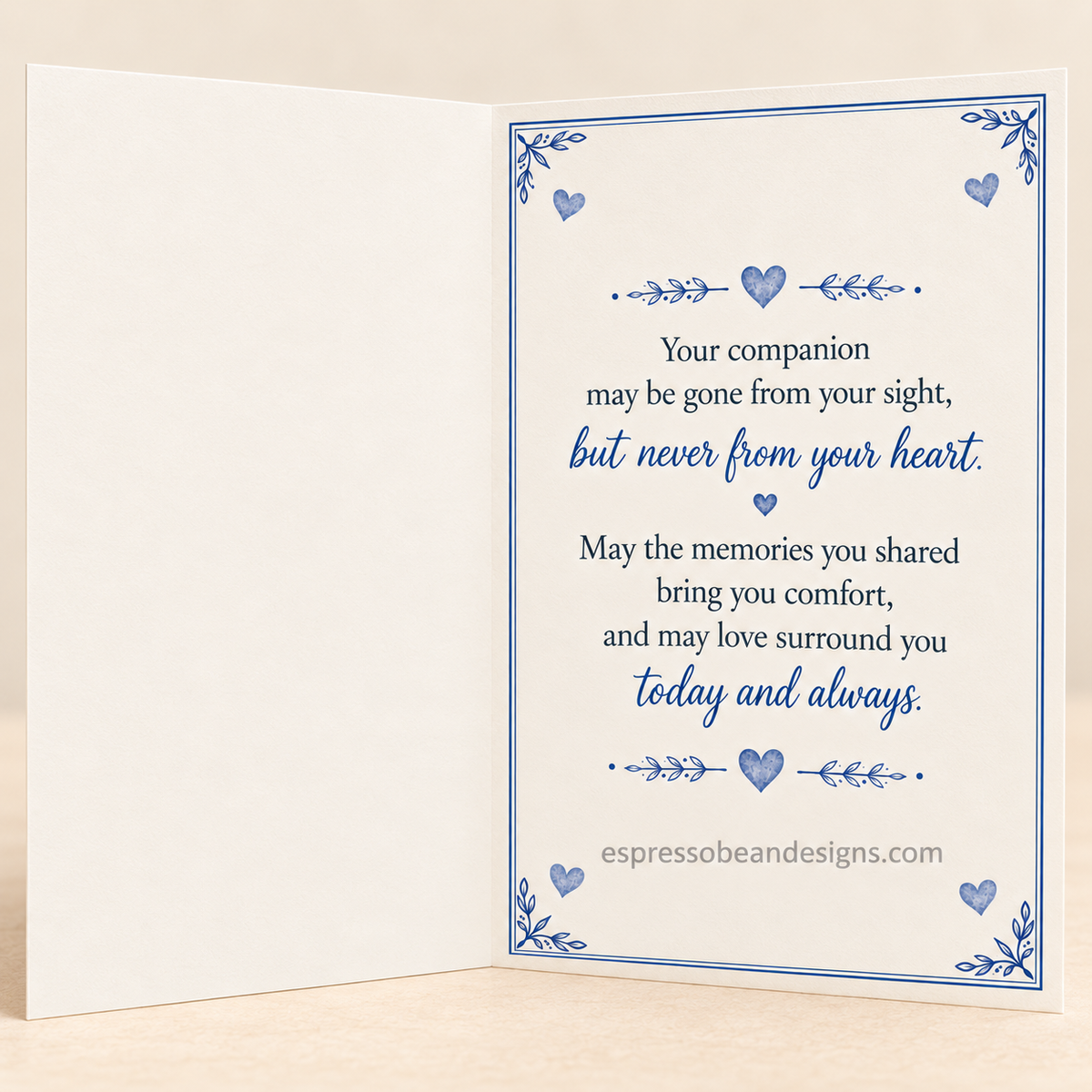 Paw Prints on Our Hearts — Cowboy Dog Pet Sympathy Card