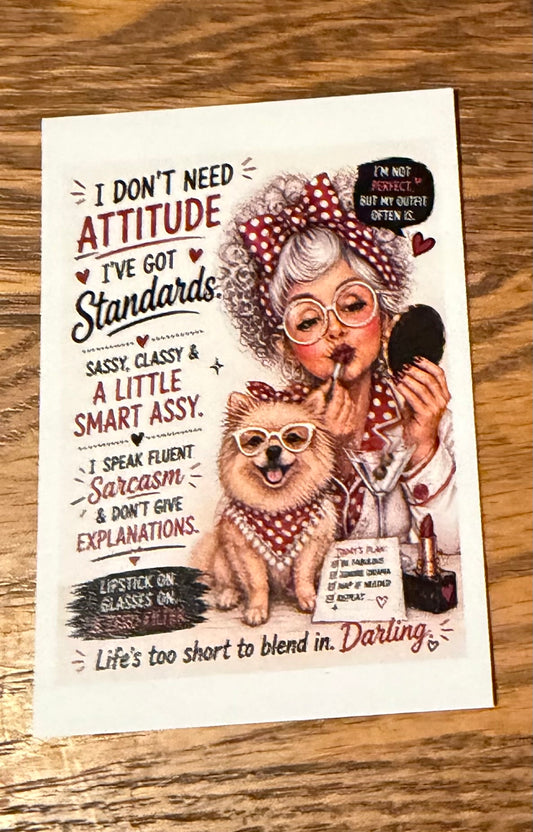I Don’t Need Attitude… I’ve Got Standards. – Limited Edition Mini Print