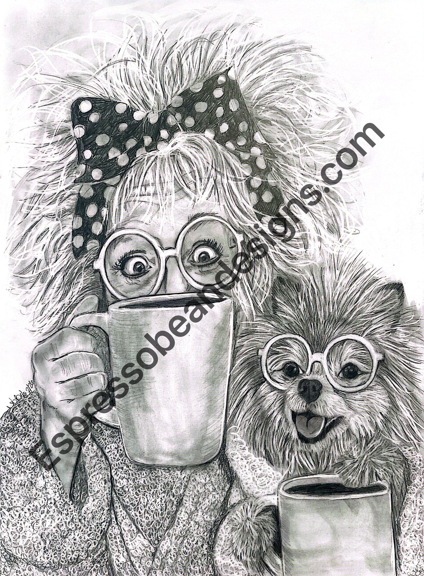 Coffee time with perky Pearl and Latte