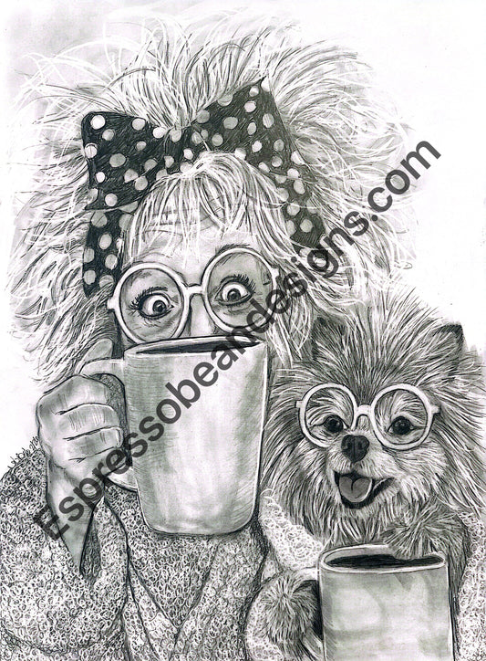 Coffee time with perky Pearl and Latte