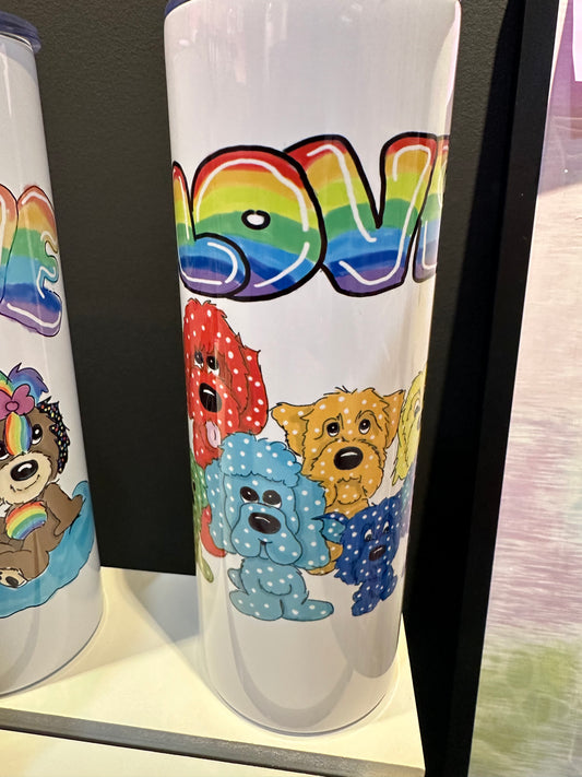 Rainbow dogs love 20 ounce tumbler