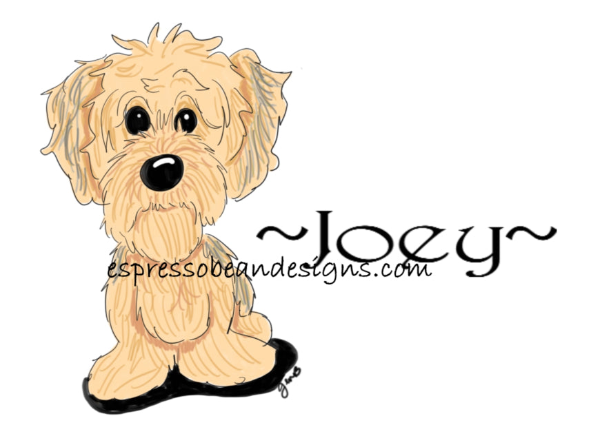 Personalized fluffy brown dog note cards