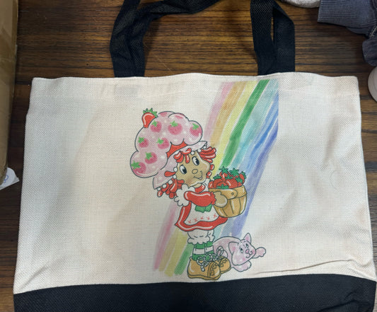 Strawberry Shortcake holding straw berries  Canvas bag